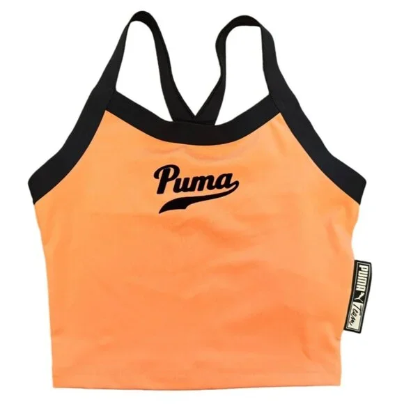 Puma Tops Puma Team Sleeveless Athletic Top Peach Racerback
